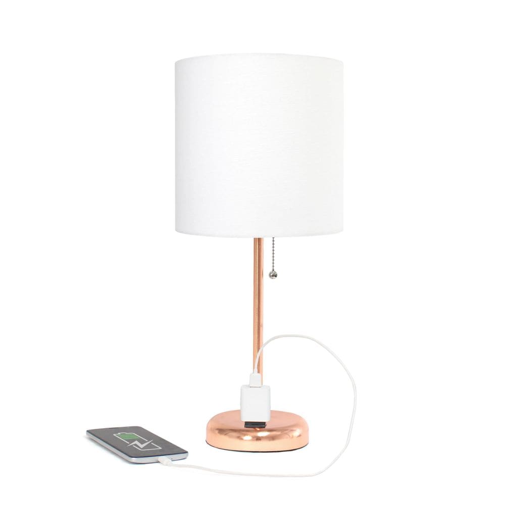 Lâmpada Simple Designs LT2024-RGD Rose Gold com saída USB