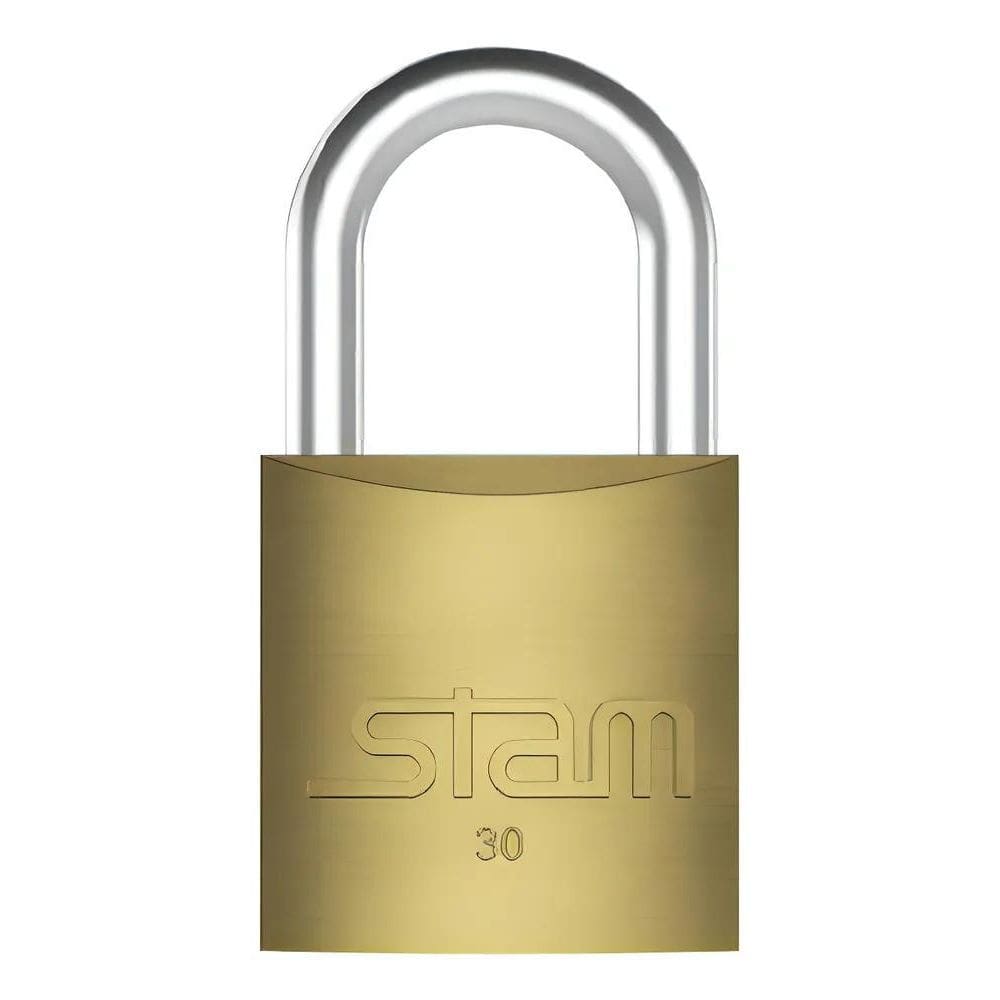 Cadeado 30Mm Latão Maciço Reforçado Stam Cor Dourado