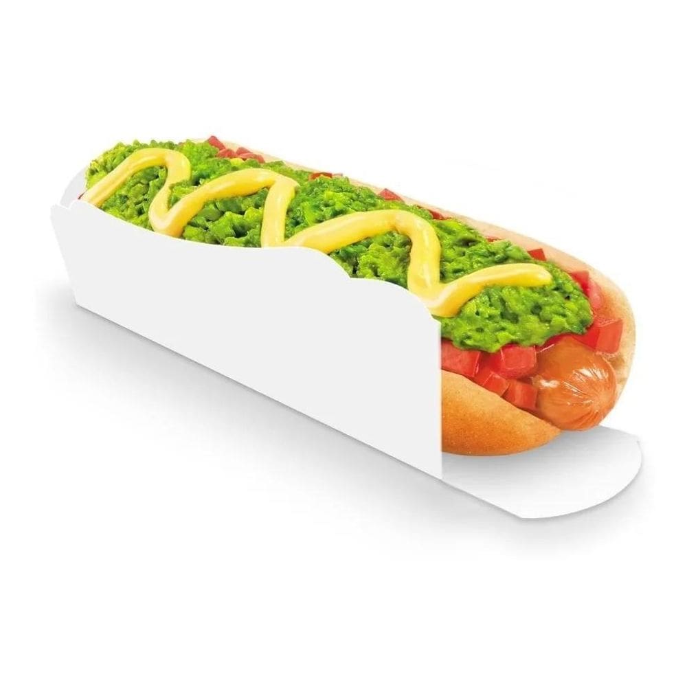 Caixinha Embalagem Para Cachorro Quente Branco