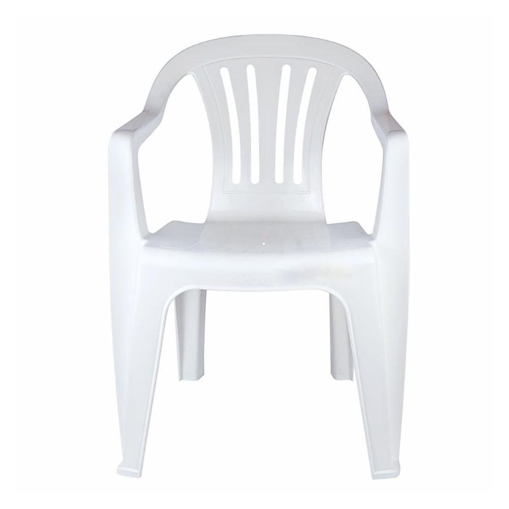 Cadeira Poltrona Plástica Empilhavel Reforçada 182kg Mor