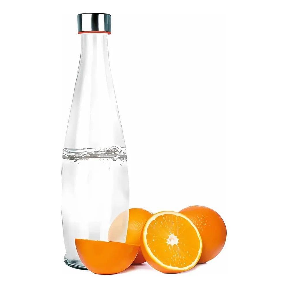 Garrafa Água Suco Vidro Tampa Geladeira 1 Litro Transparente