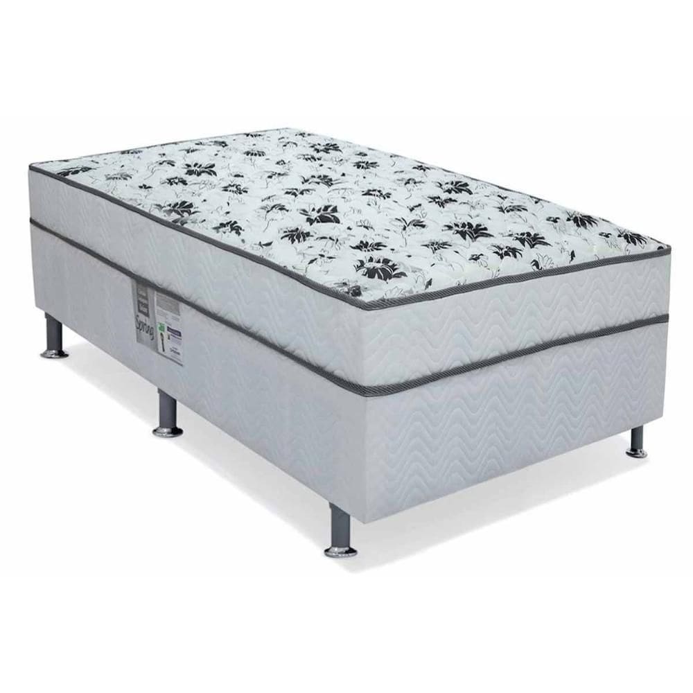 Cama Box Conjugado Solteiro: Colchão Molas Spring (88x188x43) - Ortobom