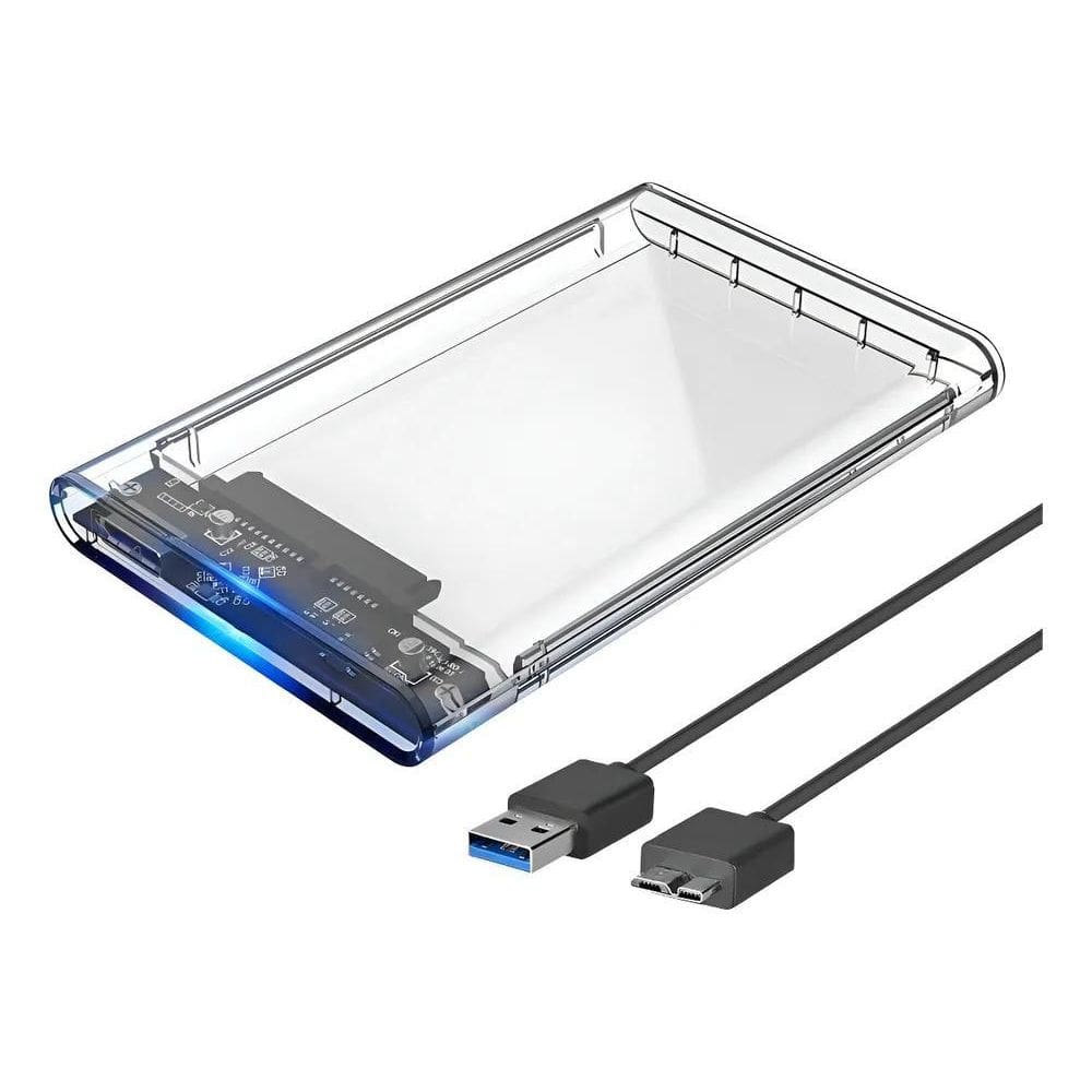 Case Para Hd Externo Gaveta 2,5 Usb 3.0 Transparente Rápido