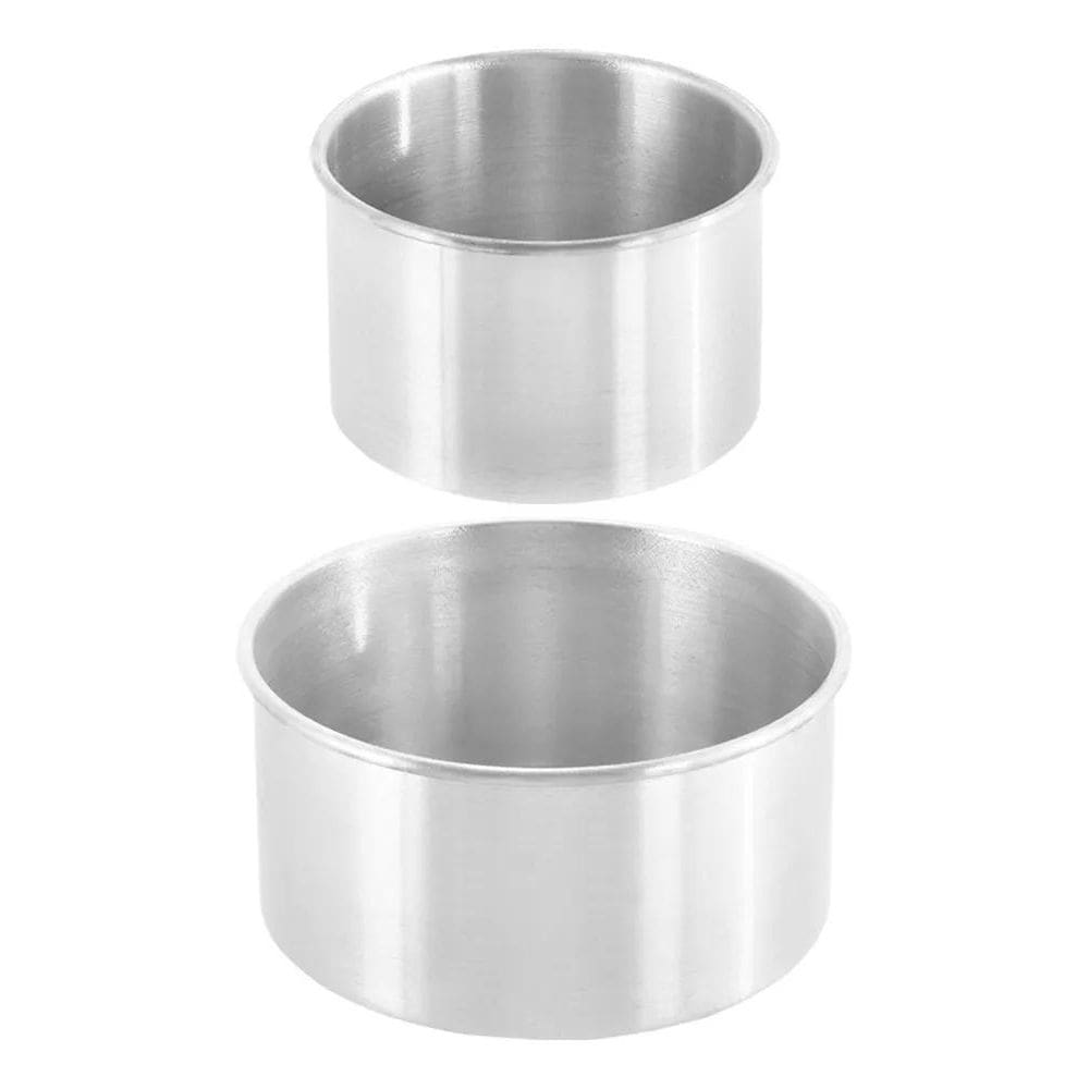 3X Kit 2 Formas Assadeira Bolo Redonda Alta 15X10 20X10 Cm C