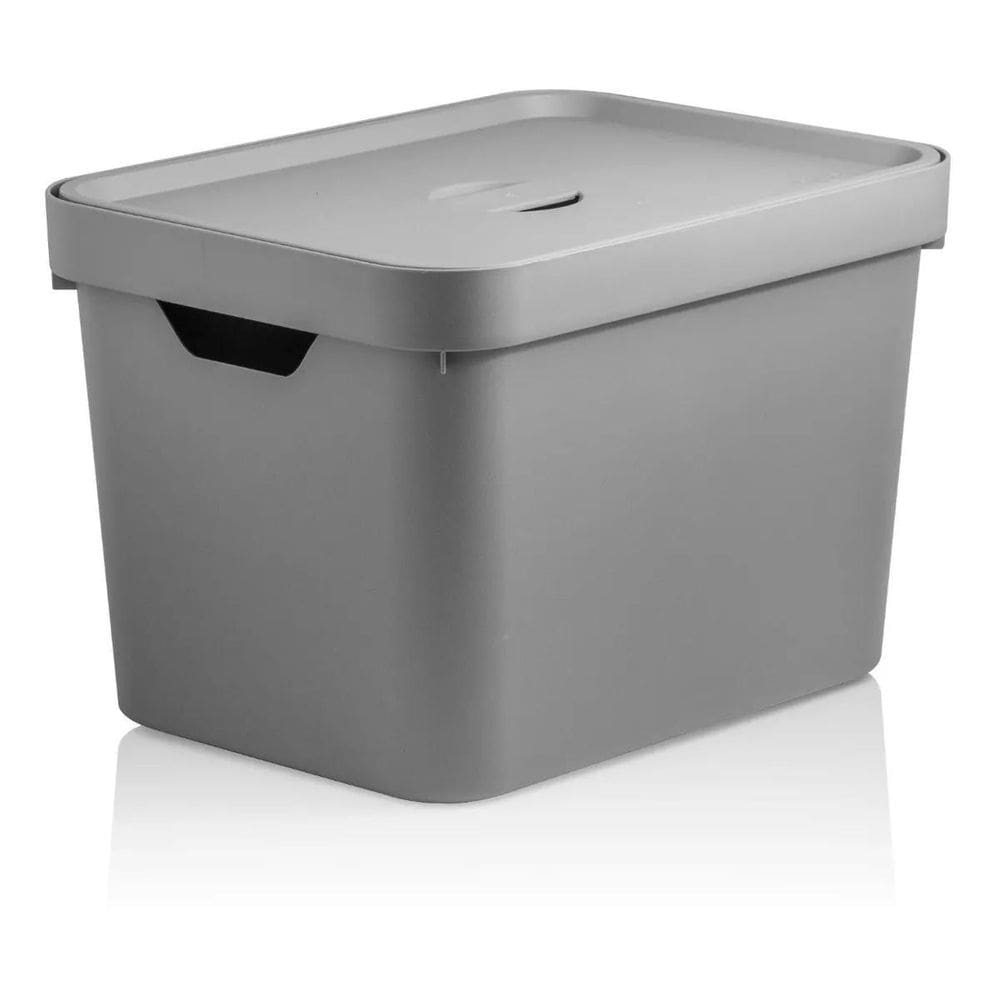 Caixa Organizadora Multiuso Cube Com Tampa 18 Litros