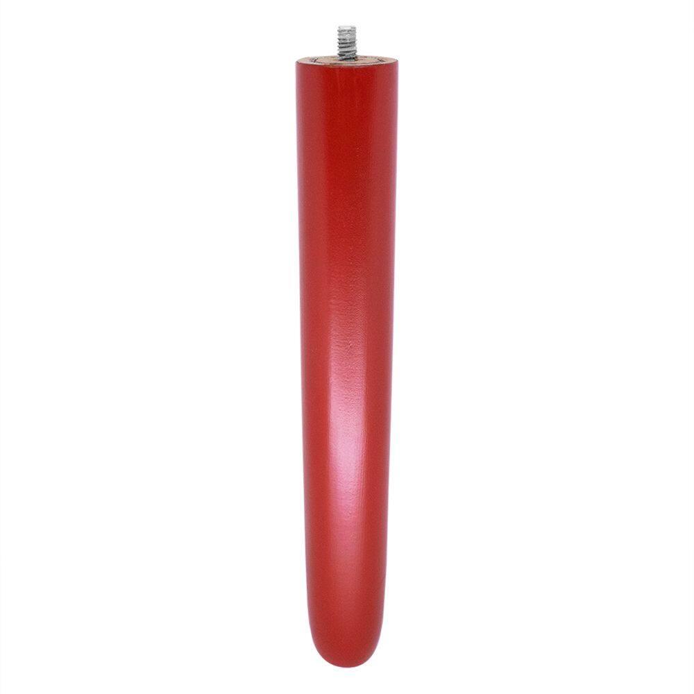 1 Pé Palito Vermelho 25 cm com Rosca Metal para Móveis D10 - D`Rossi
