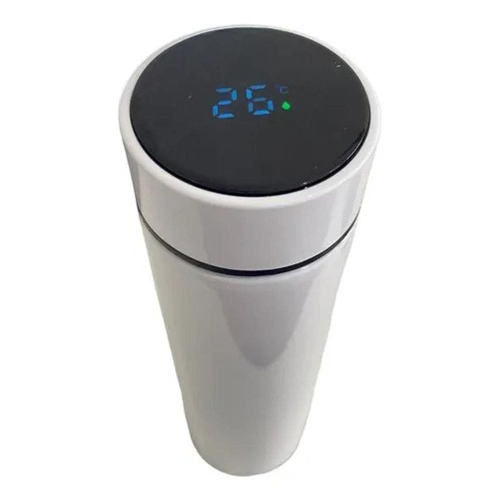 Garrafa Térmica De Inox Com Termômetro 500Ml Garrafinha Água