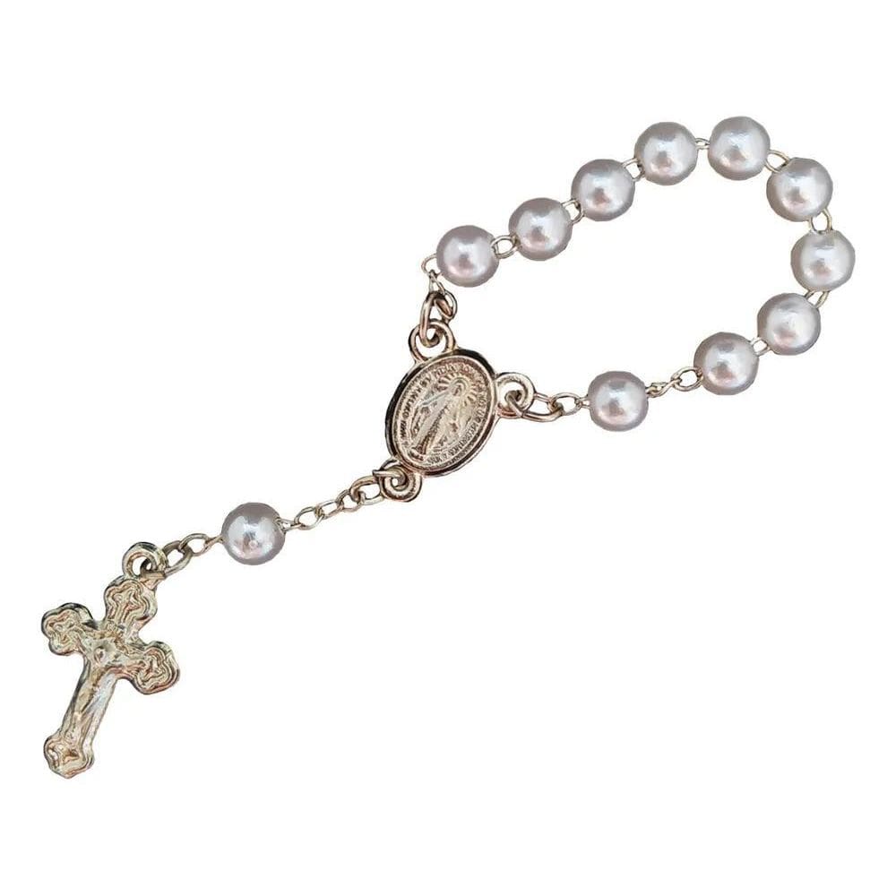 50 Mini Tercinho Pérola Dezena Terço Lembrancinha Perolado