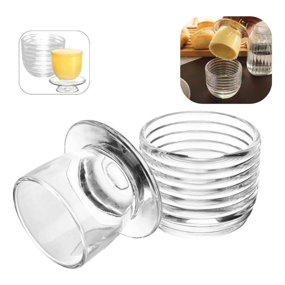 3X Mantegueira Francesa Vidro Porta Manteiga Colmeia Luxo Ly