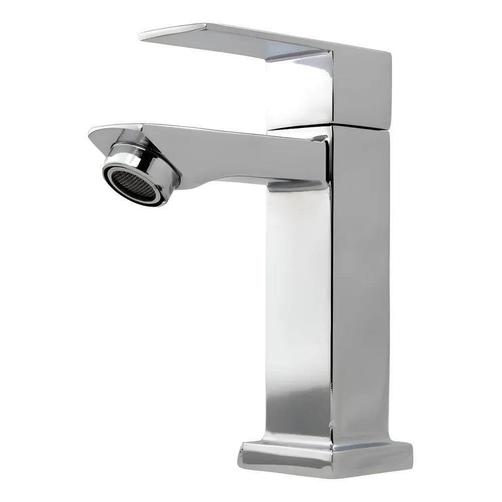 Torneira Banheiro Inox Luxo Quadrada De Volta Toda Metal Pra