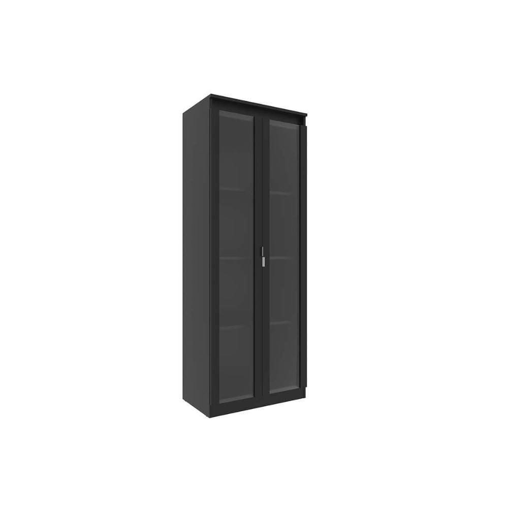 Cristaleira Sala Jantar Me-4189 C- 2 Portas De Vidro E 3 Prateleiras Preto - Tecno Mobili