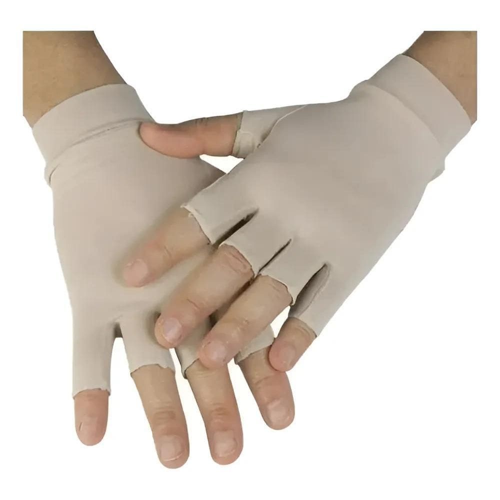 Luva Curta Com Dedo Proteção Solar Uv50 Ciclista Mot Nude Gg