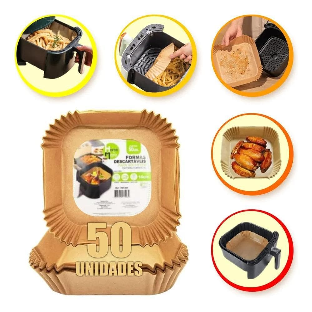 10X Forma Descartável Papel Antiaderente Airfryer Quadrado