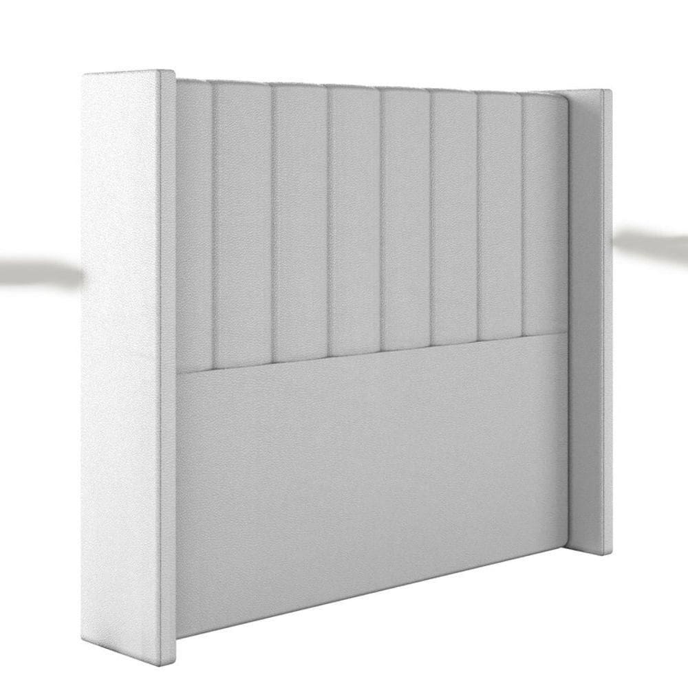 Cabeceira Estofada Casal 140 Cm Turquesa Corino Branco