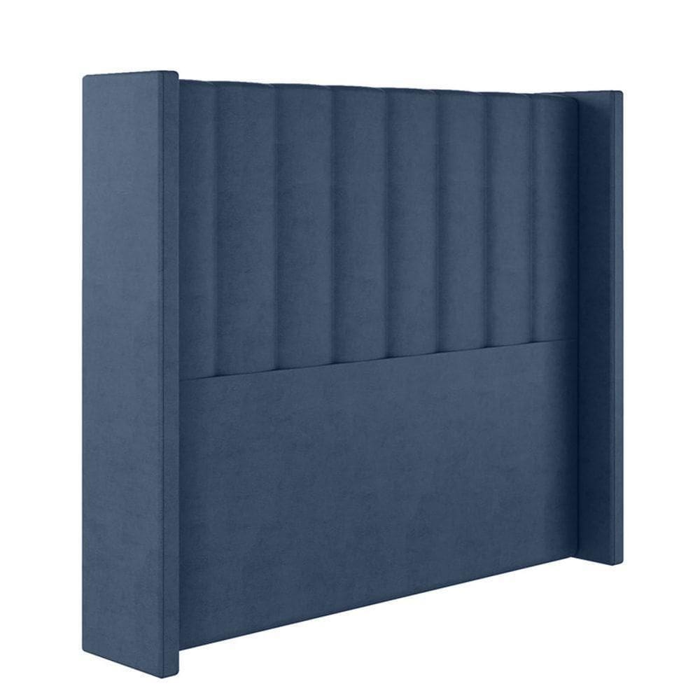 Cabeceira Estofada Solteiro 90 Cm Turquesa Veludo Azul Marinho