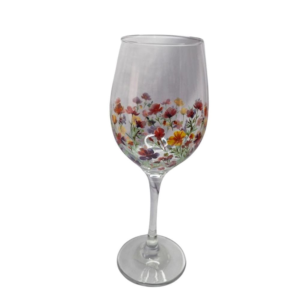 Taça De Vidro Grande 490Ml Vinho Água Floral