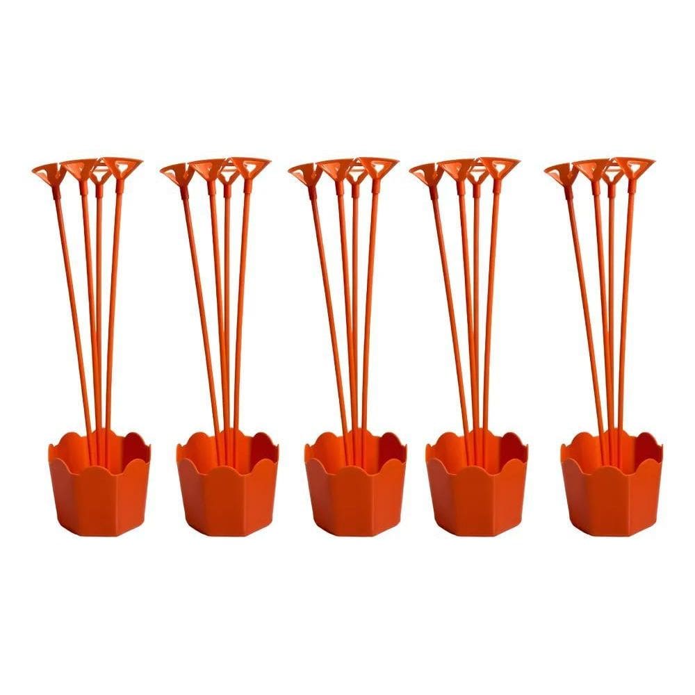 Centro De Mesa Aniversário Cachepot Suporte Balão Ki Laranja