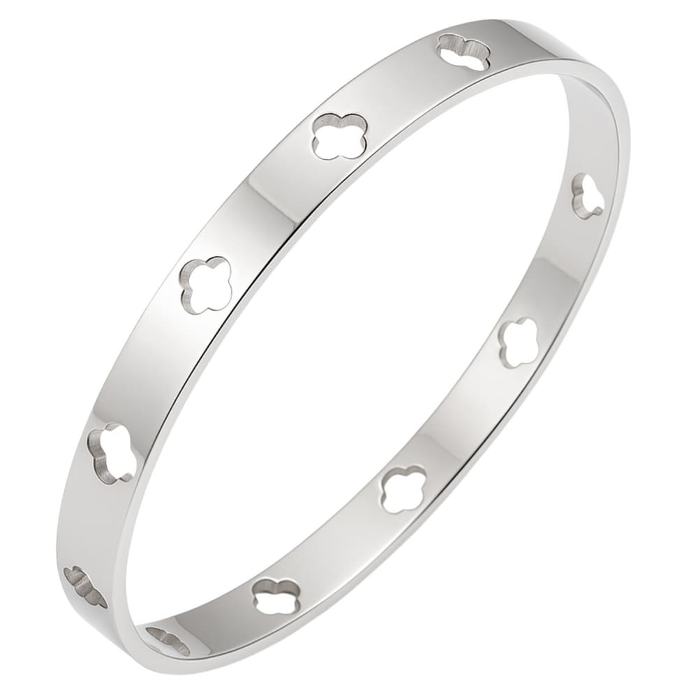 Pulseira Bracelete Feminino De Trevos Elysian Aço Inoxidável