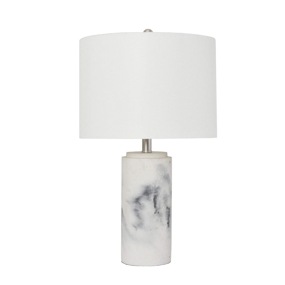 Abajur de tecido com base em mármore Lamp Elegant Designs LT3325-WHT