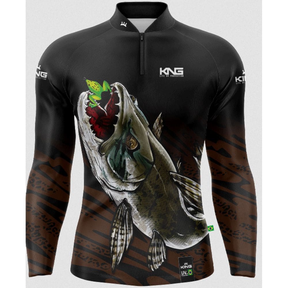 Camiseta de Pesca Proteção Solar UV 50+ King Brasil (KFF644)
