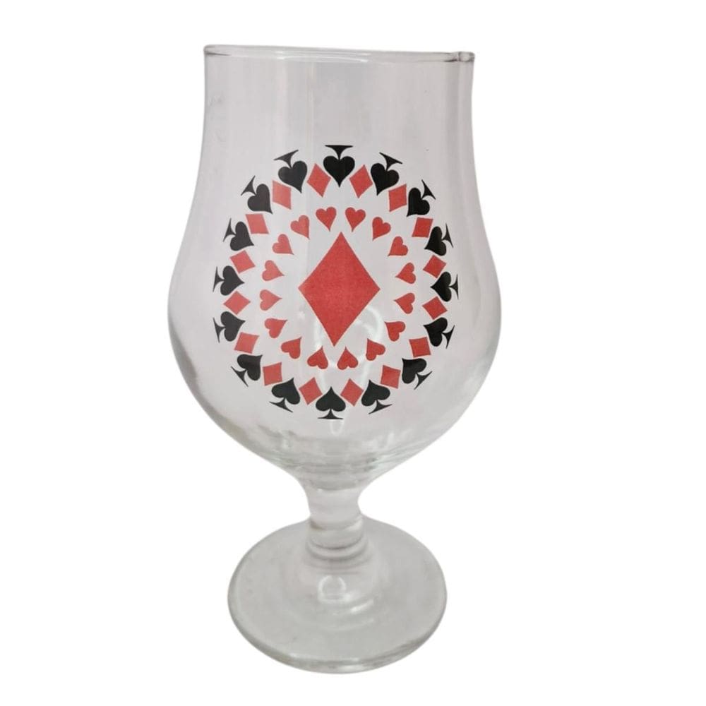 Taça Copo Cerveja Vidro Naipe Ouros Baralho 400 Ml Presente