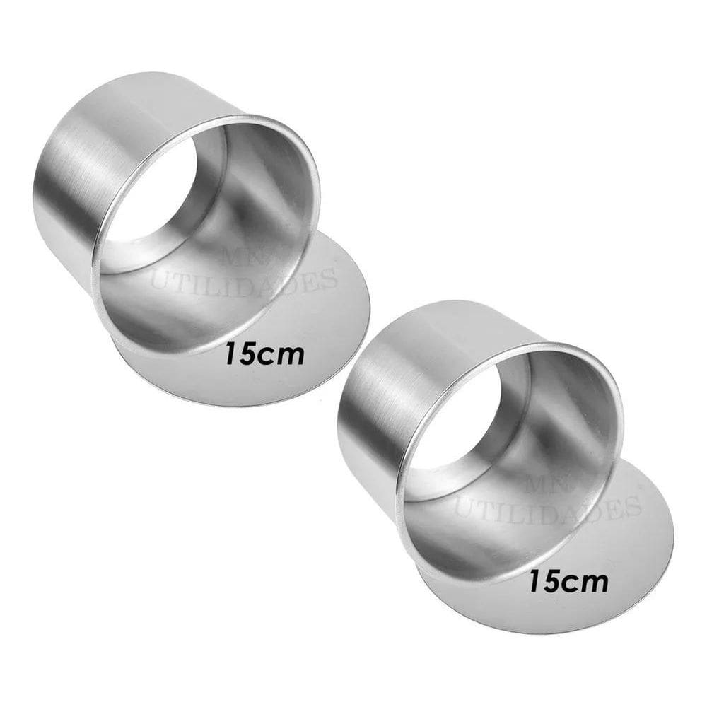 Kit 2 Forma Redonda 15X10 Fundo Removível Alumínio Cor