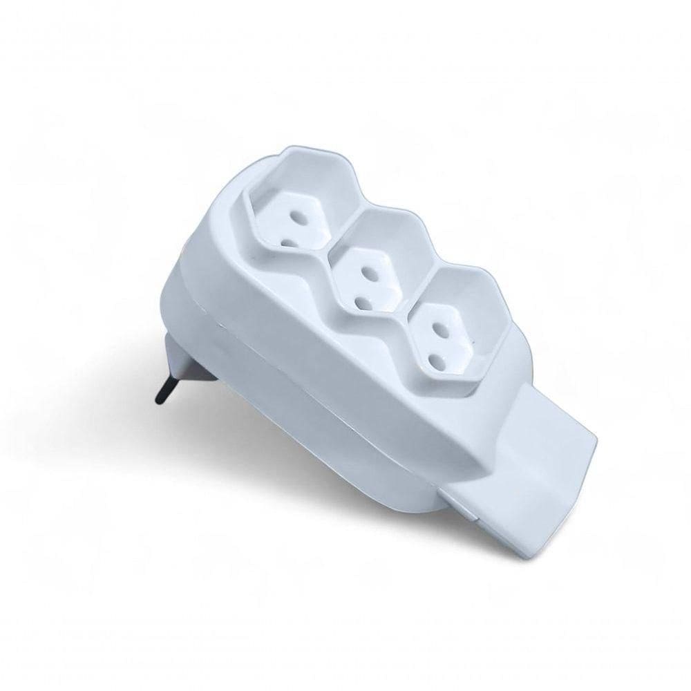Adaptador De Tomada Plug 4 Saidas Benjamin Branco 10a Branca Bivolt