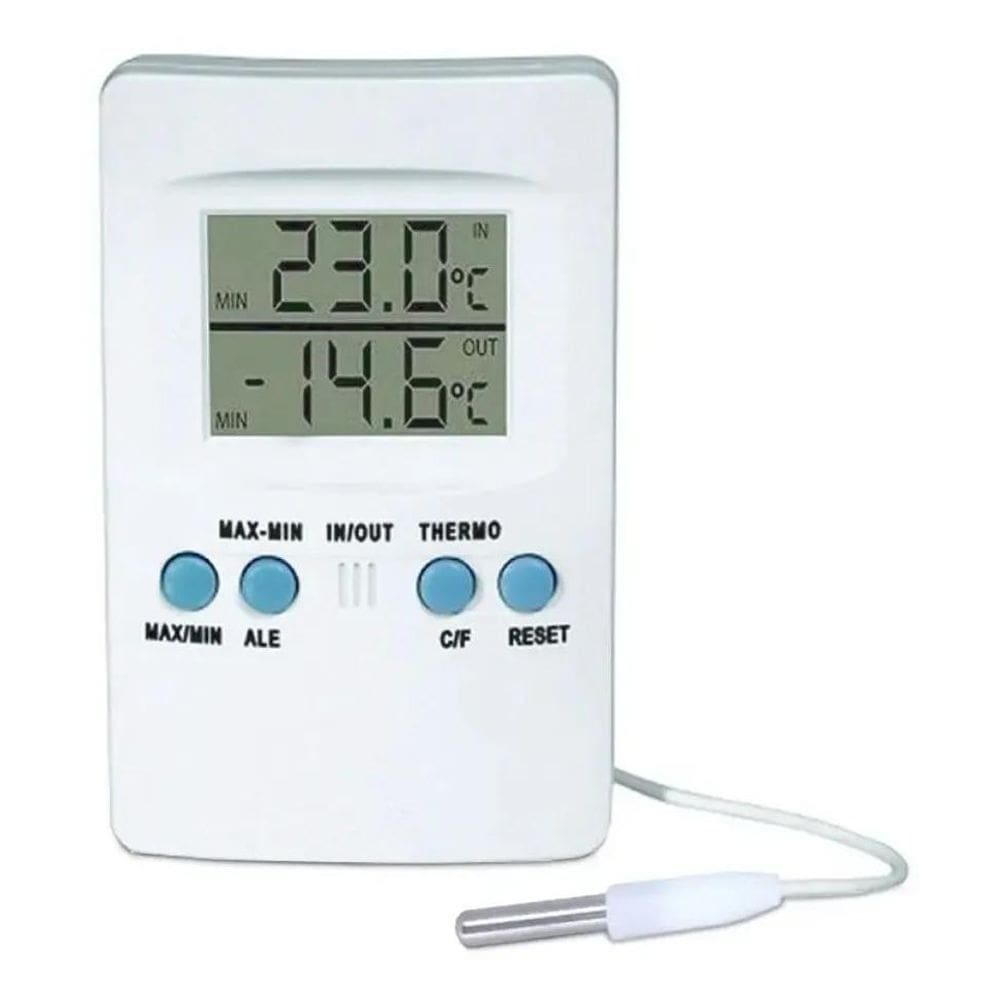 Termômetro Digital Máxima E Mínima Para Geladeira Com Alarme