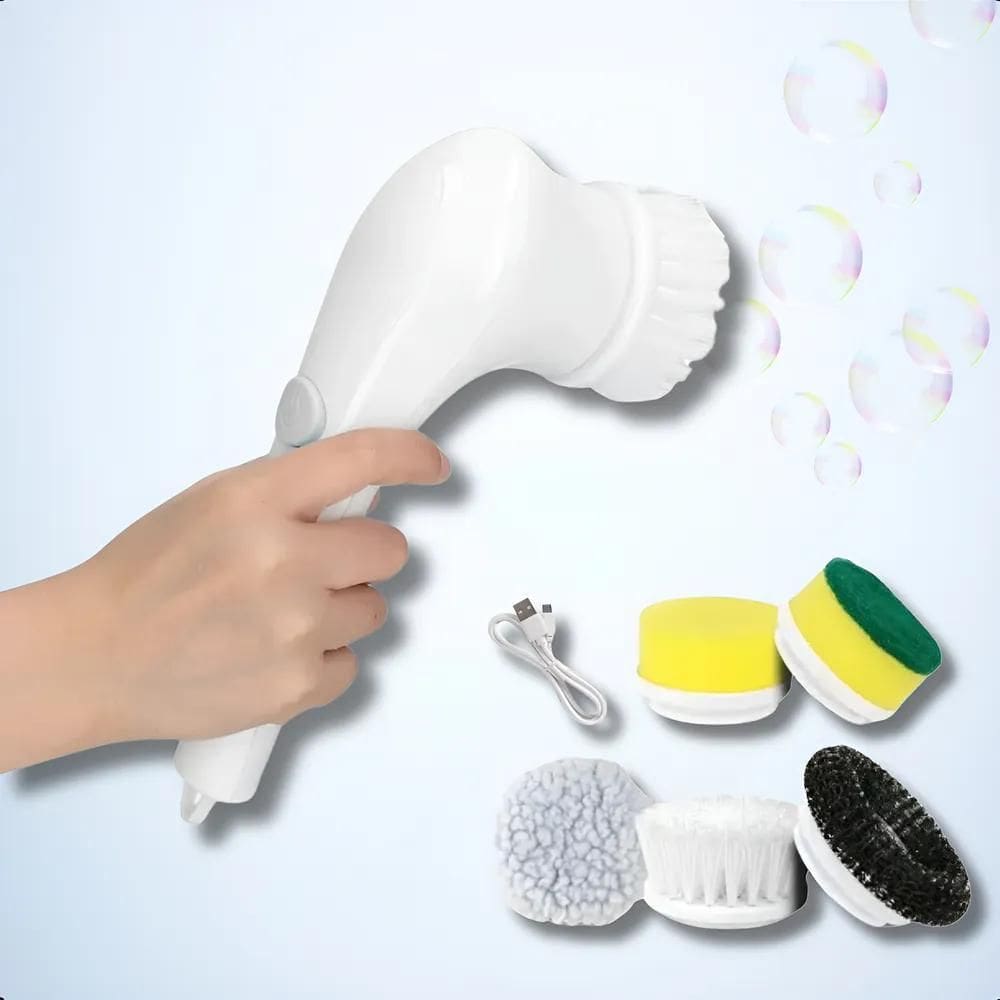 Escova Eletrica De Limpeza 5 Em 1 Sem Fio Limpador Multiuso