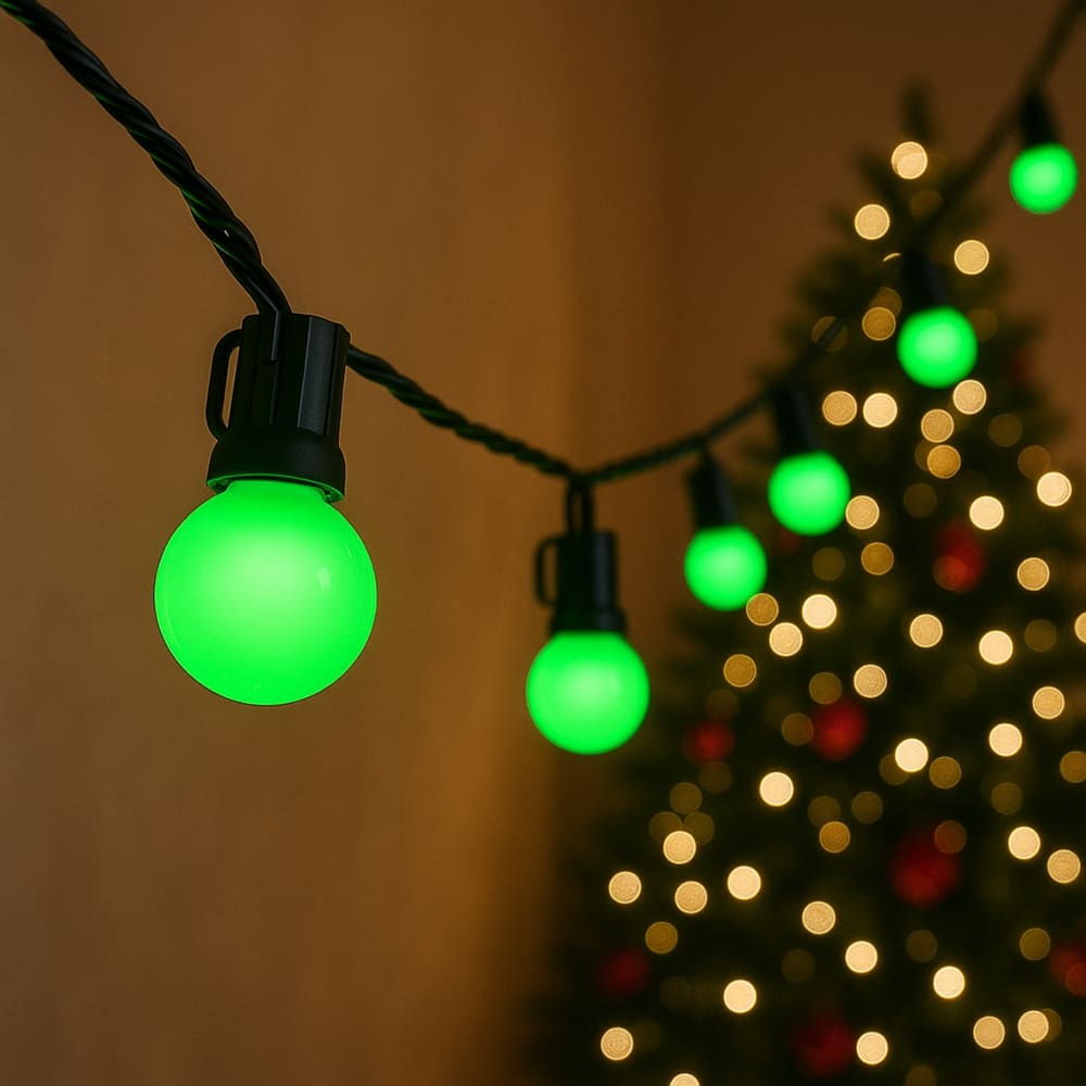 Kit 10 Lampada LED bolinha Verde bivolt varal de luz Decorativa 1w 3w