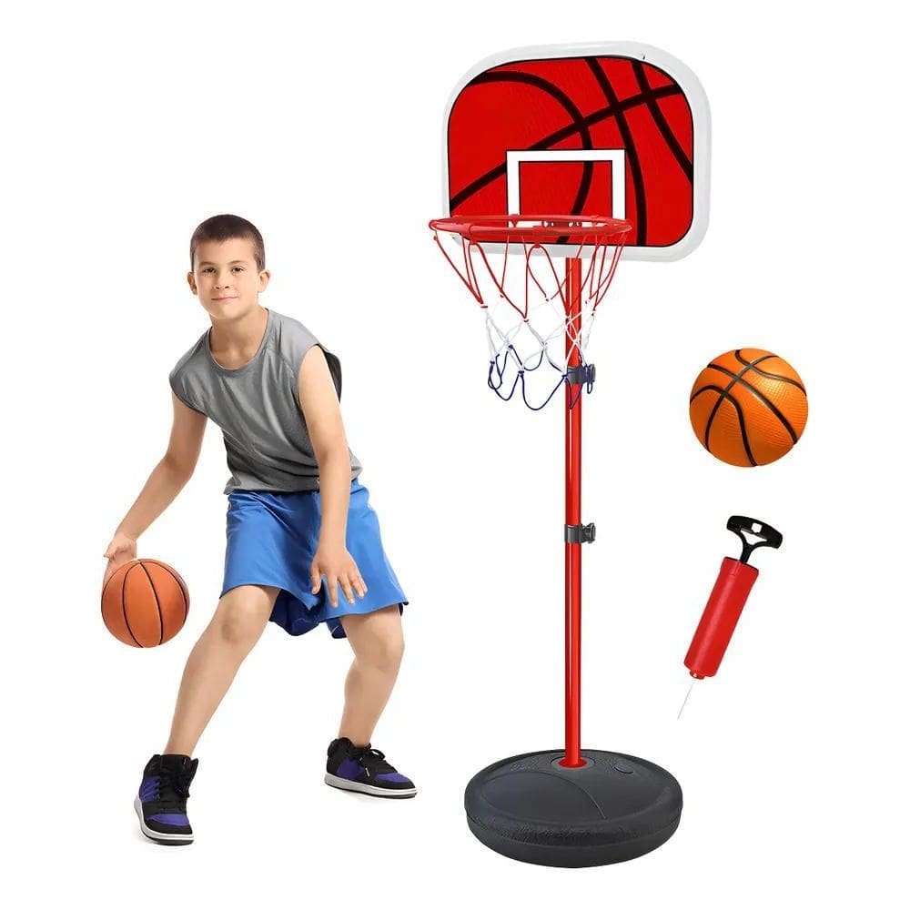 Cesta Basquete Infantil Ajustável Com Bola Enchedor 139Cm