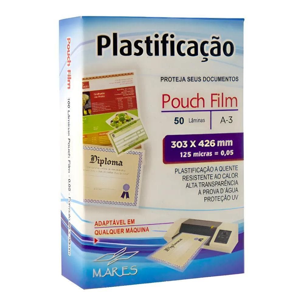 Plástico Para Plastificação A3 303X426X0,05Mm 50Un