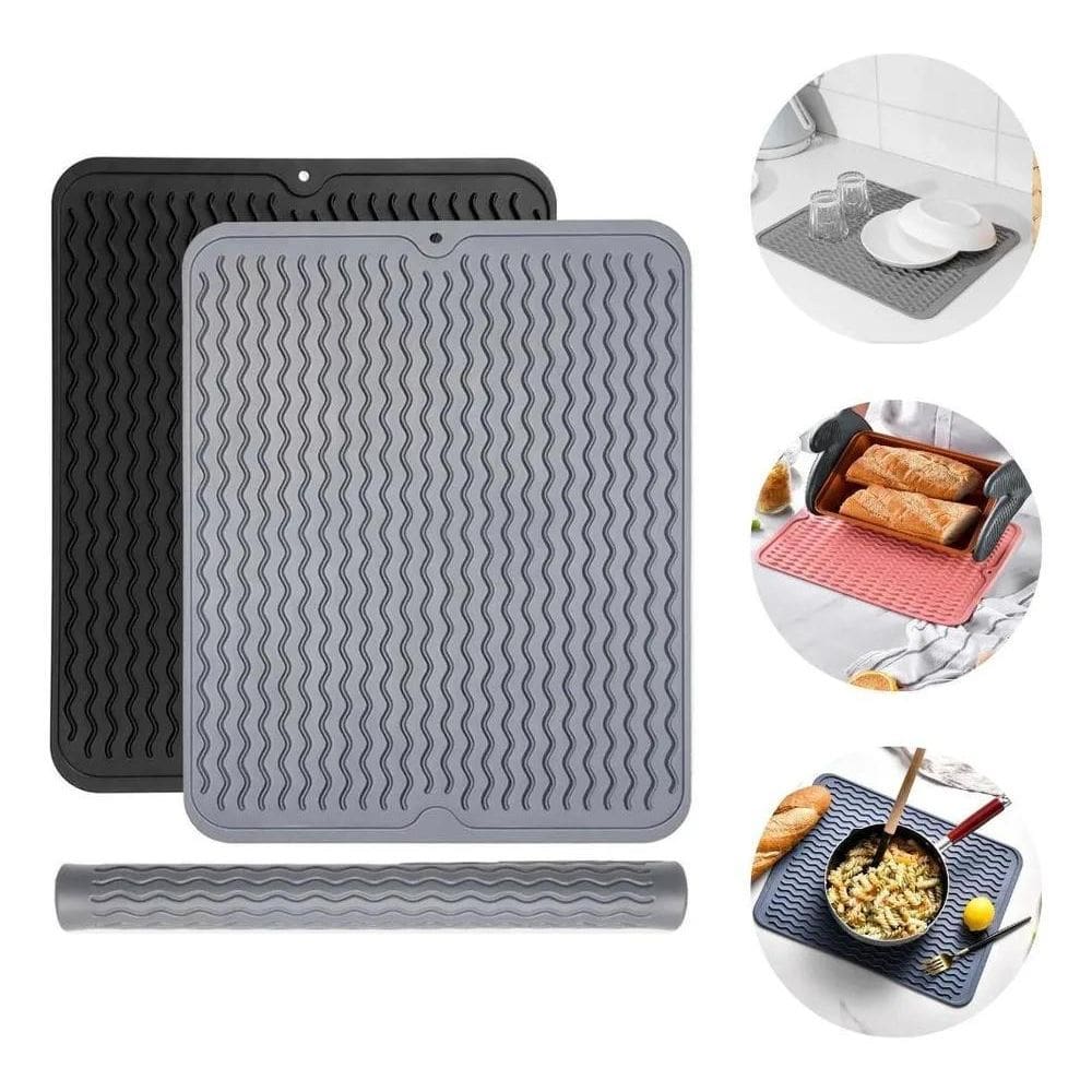 Descanso De Panela E Louça Escorredor De Silicone Tapete Pia