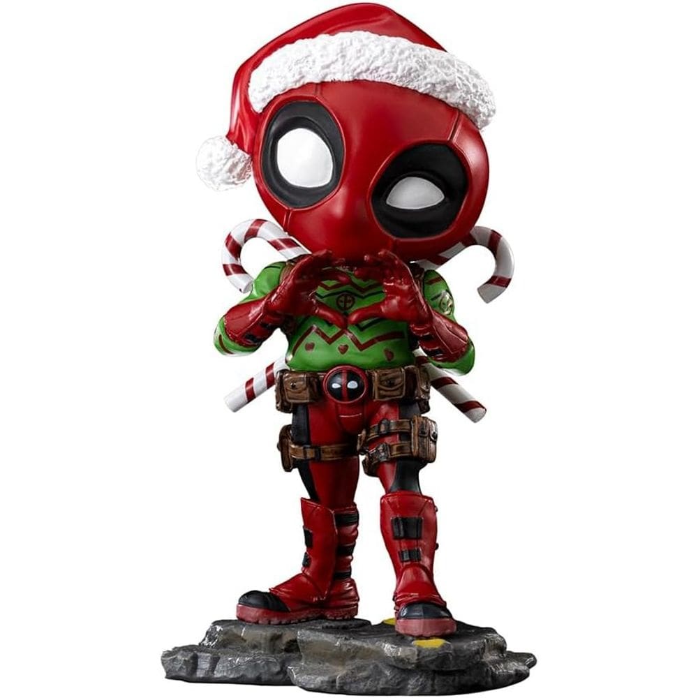 Estátua Deadpool Natalino Marvel Comics MiniCo Iron Studios Holidays Deadpool
