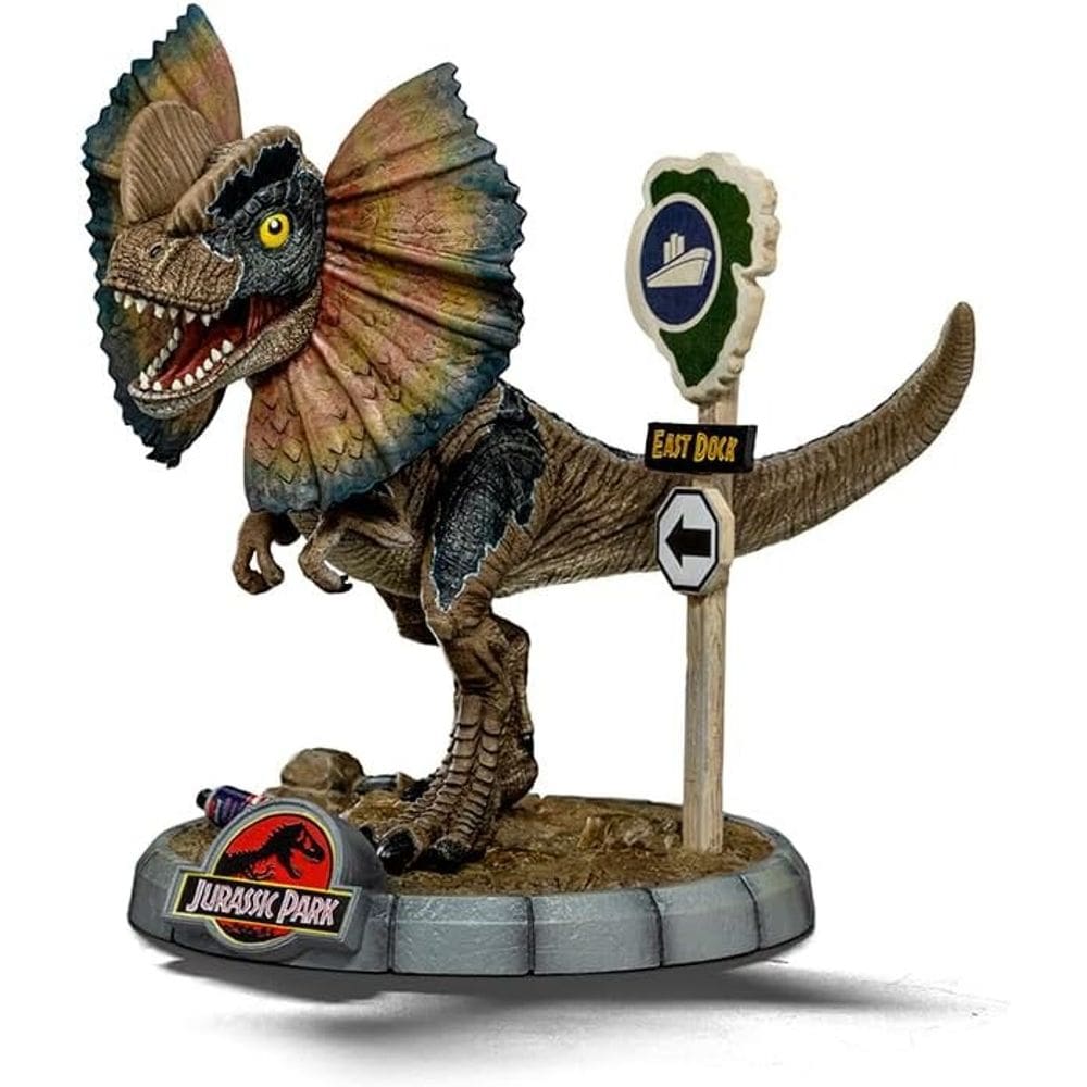 Estatua Dilophosaurus Jurassic Park MiniCo Iron Studios