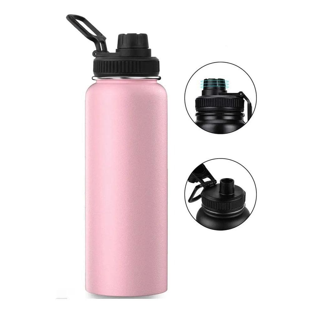 Garrafa Térmica 1200Ml Bebidas Quentes E Frias Cor Rosa Port