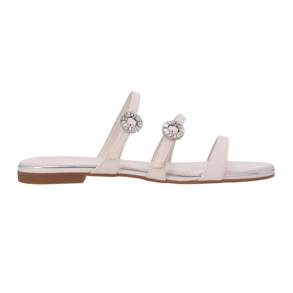 Sandália Luz da Lua Rasteira Tiras com Apliques