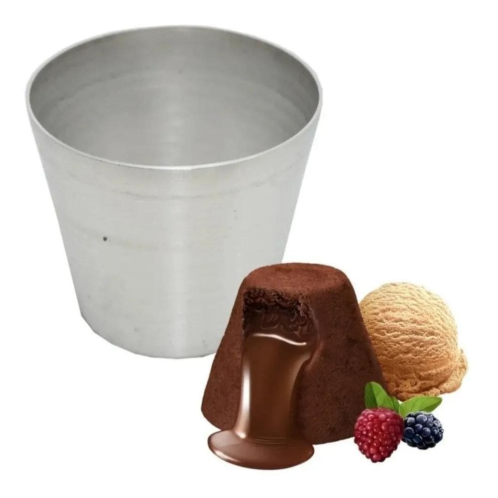 2X Forminha Para Petit Gateau Médio  Padrão  Aluminio 12 Peç