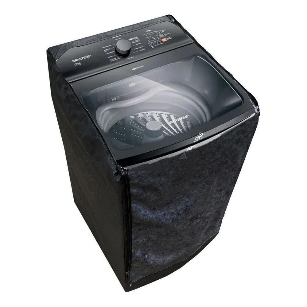 Capa Maquina De Lavar Brastemp 12Kg Bwk Abertura Em Z Preta