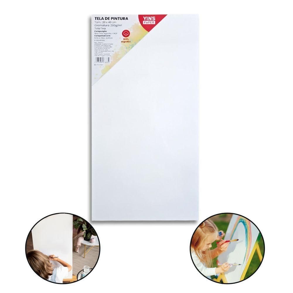Tela De Pintura Fina 20x40 100% Algodão Pronta Qualidade