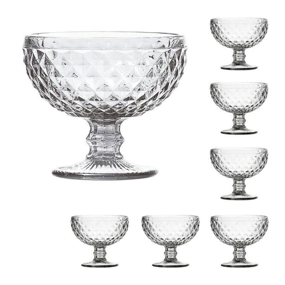 Conjunto 60 Unidades Taça De Vidro Sobremesa Bico De Abacaxi