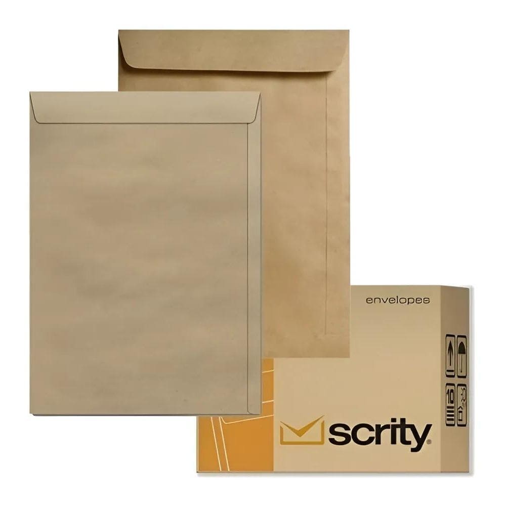 Envelope Metade A4 18,5X24,8 Cm Skn 24 Pardo 250 Un Scrity C