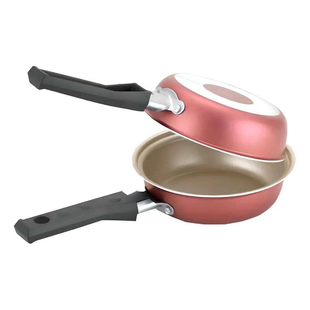 Frigideira Dupla Hamburgueira Cereja Antiaderente Bege