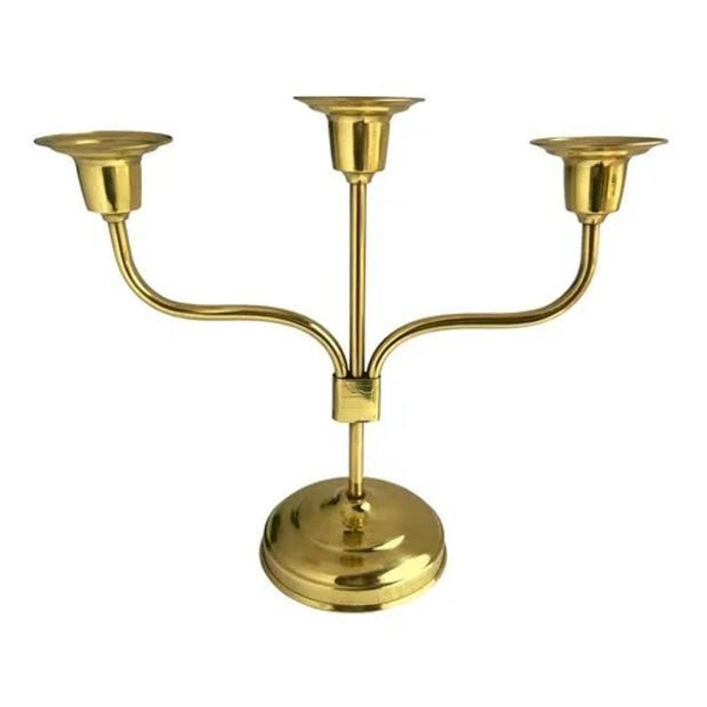 10X Castiçal Em Latão 3 Velas Candelabro