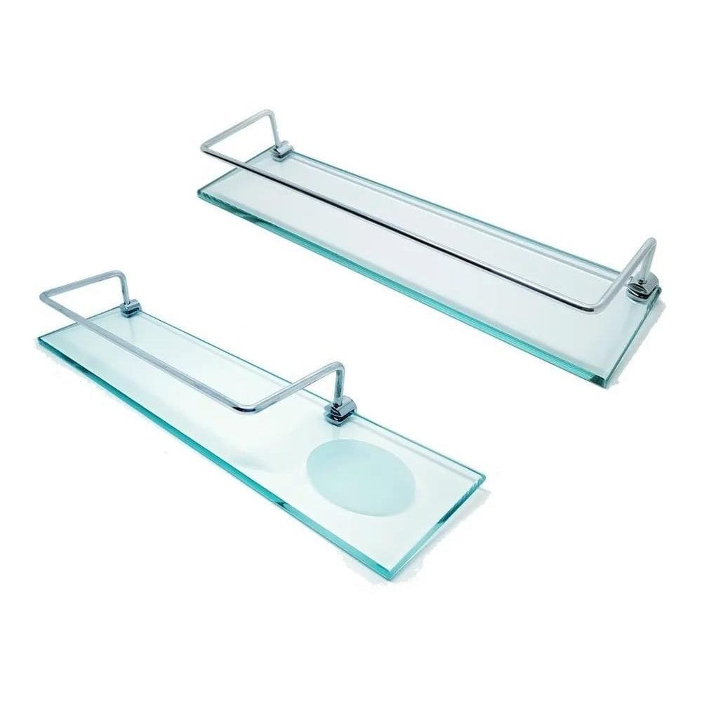 10X Kit 2 Pçs Para Banheiro Em Vidro Incolor