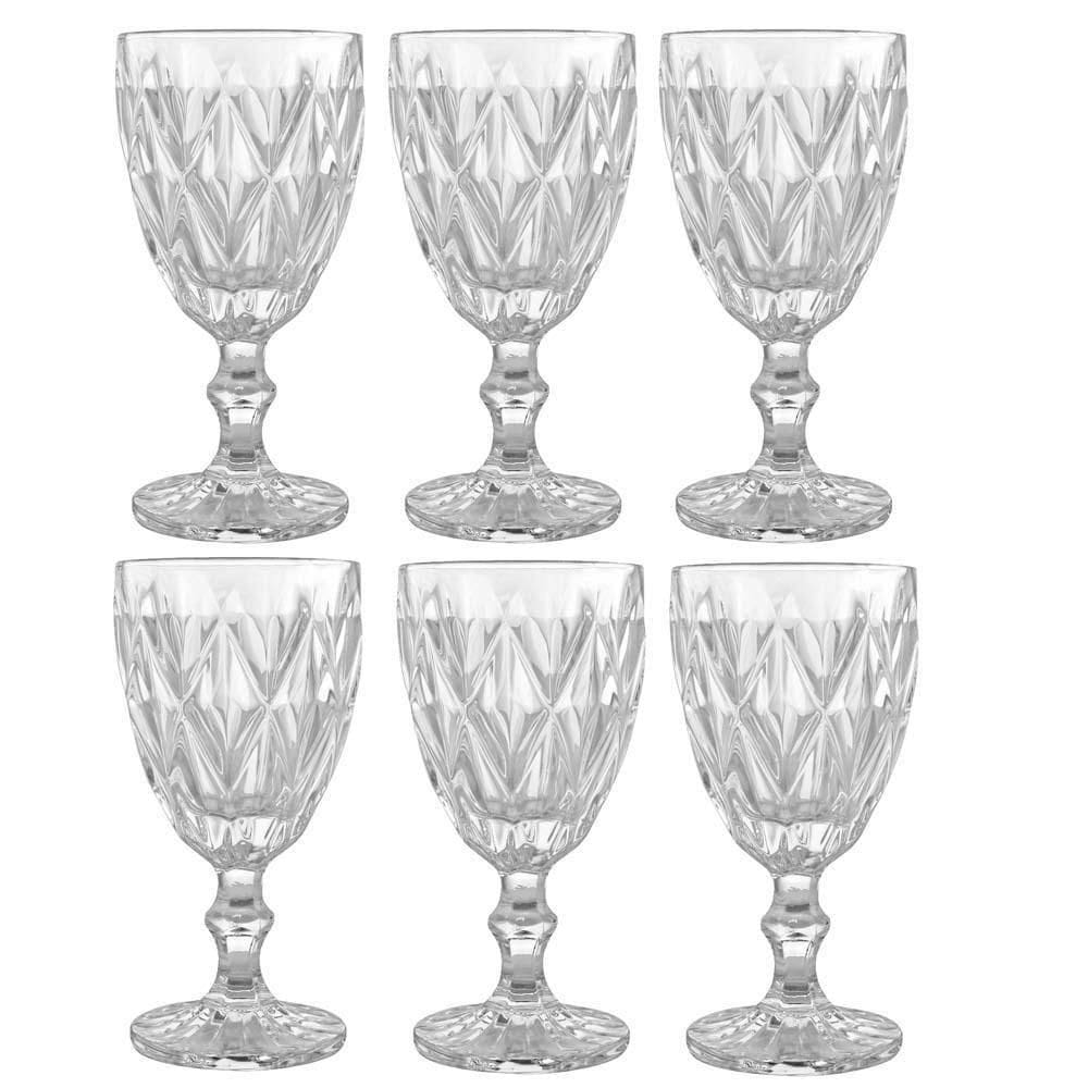Taça Para Agua Vidro Diamond Vitral Clear -