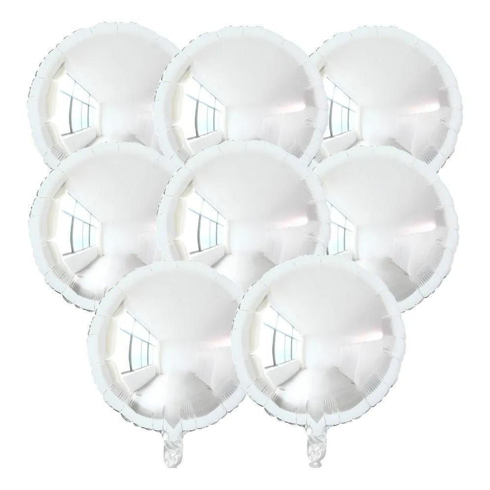 20 Balão Metalizado 10 Polegadas 22Cm Dive Redondo Prata