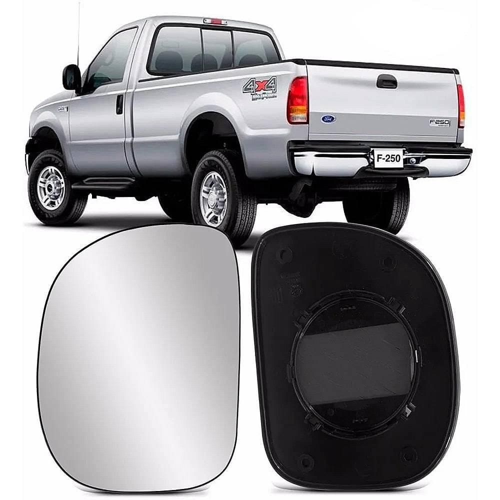 Lente Retrovisor C/Base F250 1998/2011 Esquerdo Metagal