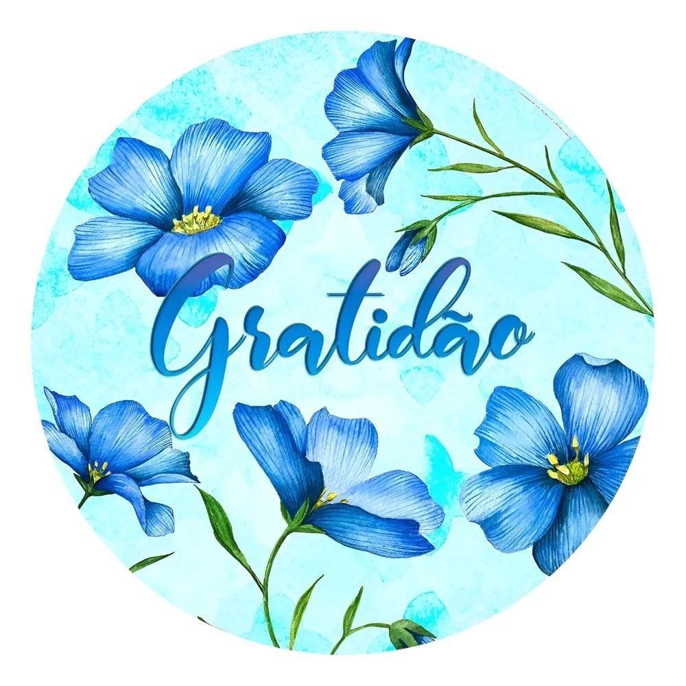 Painel Festa Redondo Sublimado 3D Tecido C/Elást Gratidão Az