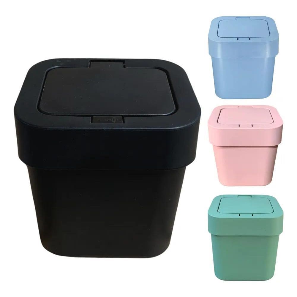 2X Lixeira Cozinha Pia Com Tampa Click Cesto De Lixo 4 Litro